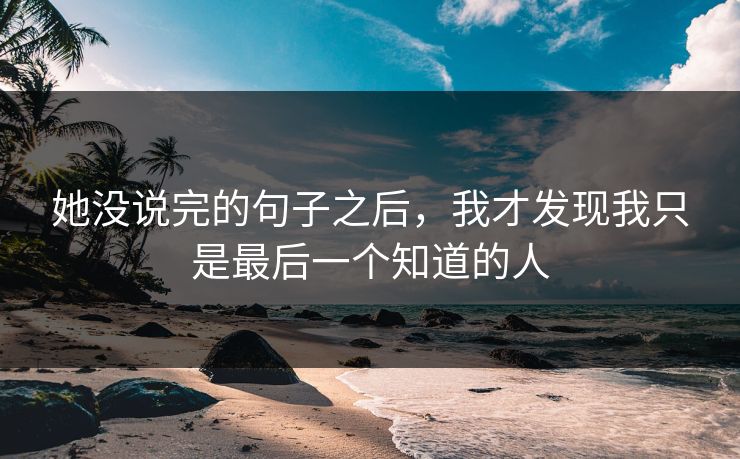 她没说完的句子之后，我才发现我只是最后一个知道的人