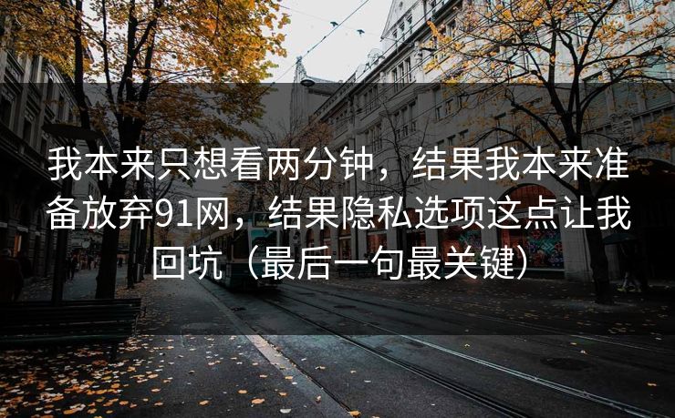 我本来只想看两分钟，结果我本来准备放弃91网，结果隐私选项这点让我回坑（最后一句最关键）