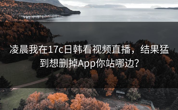 凌晨我在17c日韩看视频直播，结果猛到想删掉App你站哪边？